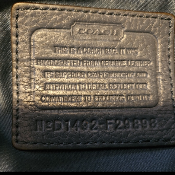 Coach Navy Blue Leather Shoulder Bag - Picture 3 of 4